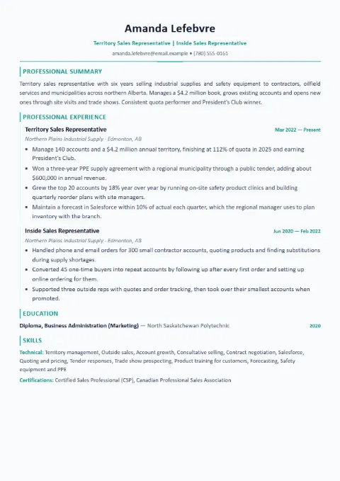 Sales, Marketing and Customer Service resume example