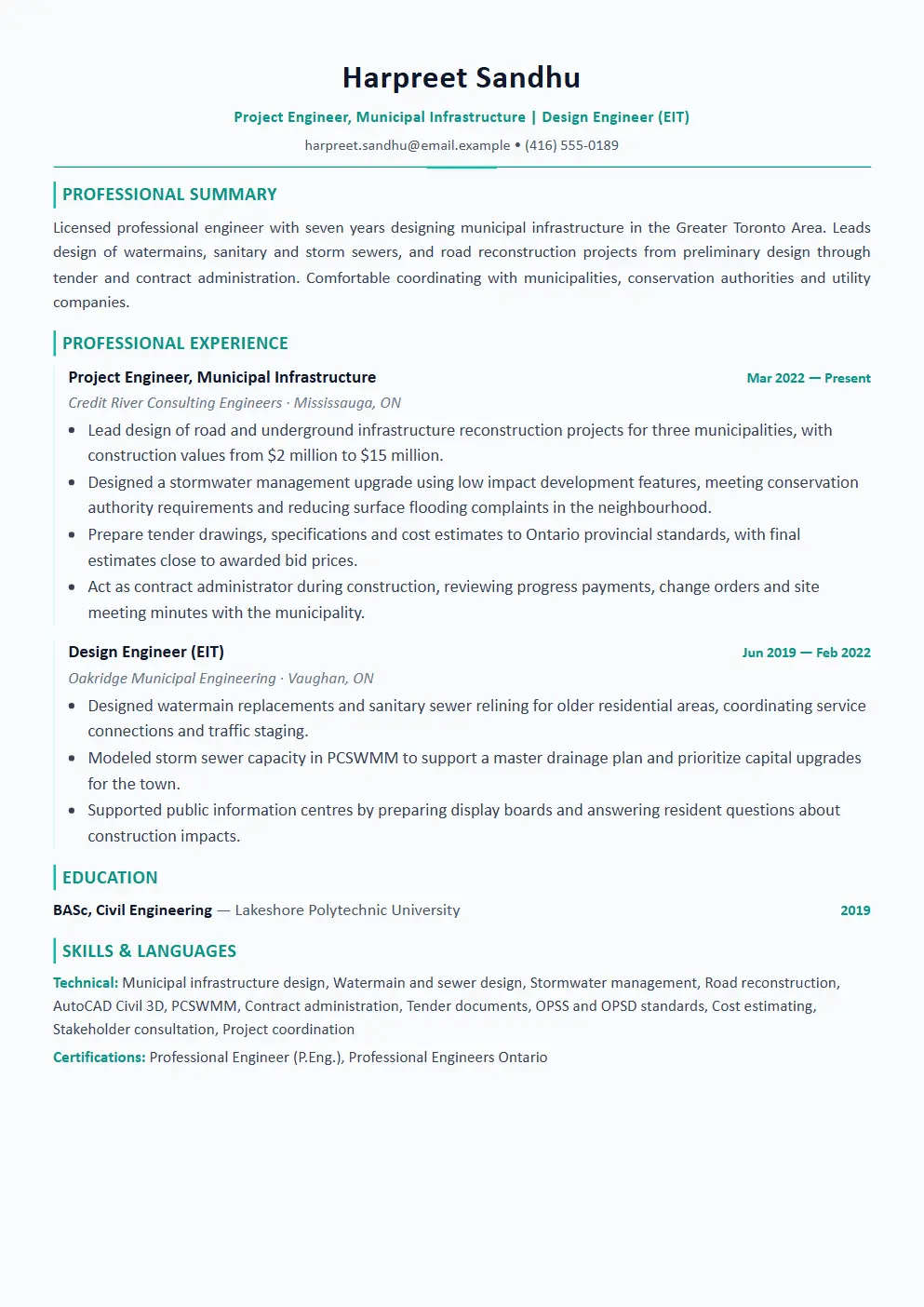 Civil Engineer resume example thumbnail