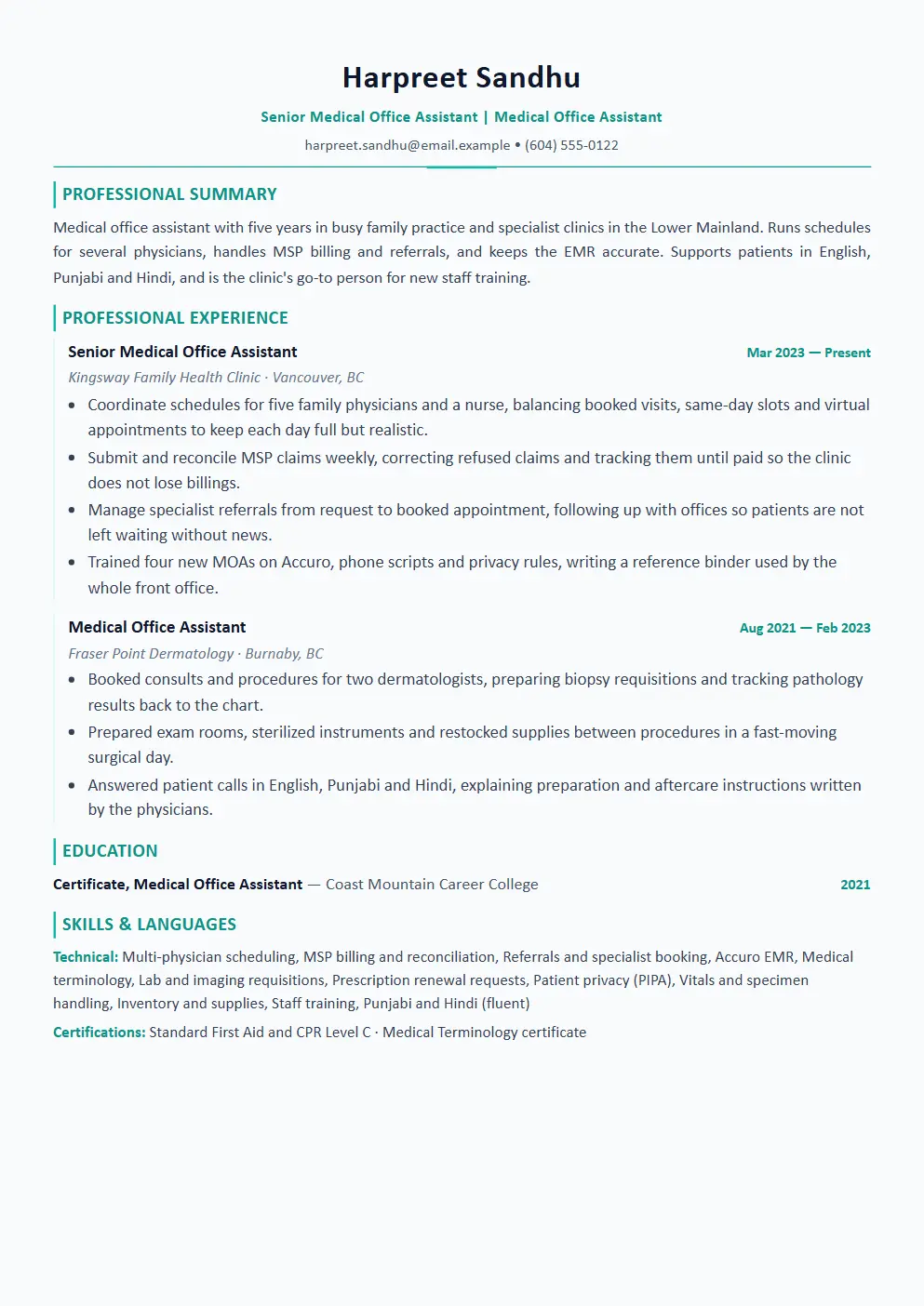 Medical Assistant resume example thumbnail