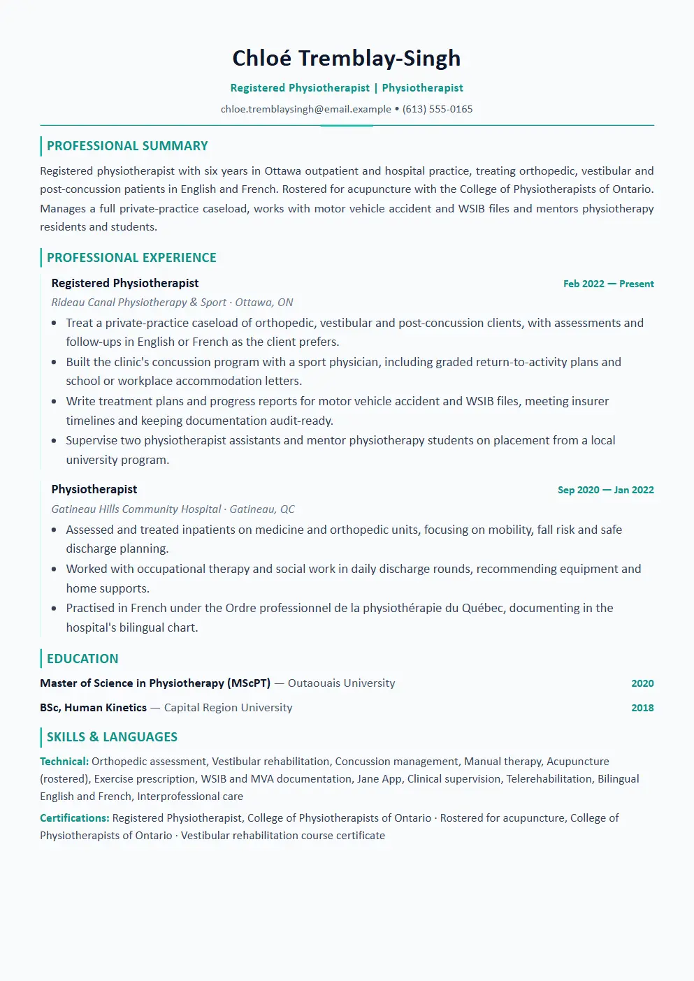 Physical Therapist resume example thumbnail